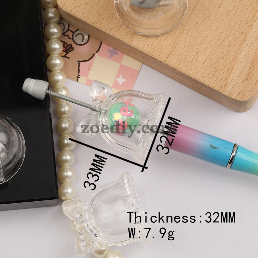 FS0871-33MM Clear  Bell Shaker Box Fit For Beadablepen