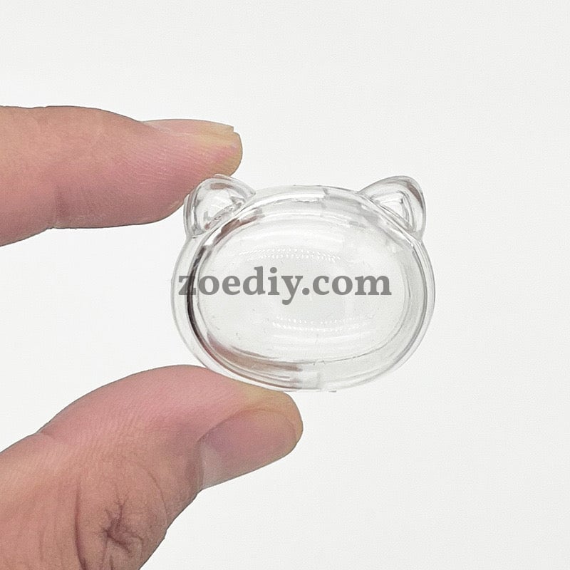 FS0872-35*28MM Cat Head Clear Box Shaker Acrylic Beads Fit For Beadable Pens