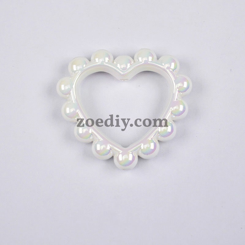 FS2389-39MM Mixed Color Solid Color Heart-shaped Acrylic Bead Frame Fit For Beadable Pens