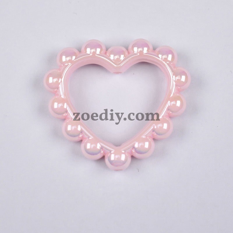 FS2389-39MM Mixed Color Solid Color Heart-shaped Acrylic Bead Frame Fit For Beadable Pens