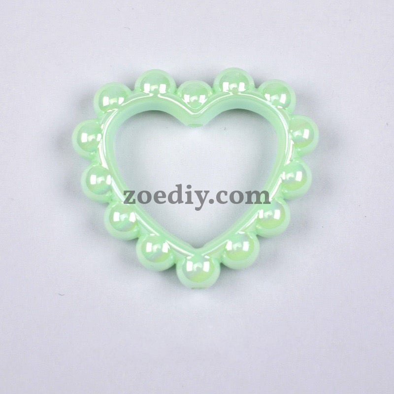 FS2389-39MM Mixed Color Solid Color Heart-shaped Acrylic Bead Frame Fit For Beadable Pens