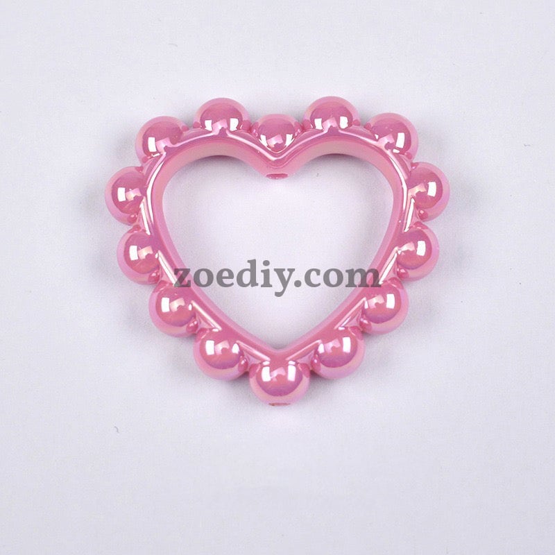 FS2389-39MM Mixed Color Solid Color Heart-shaped Acrylic Bead Frame Fit For Beadable Pens