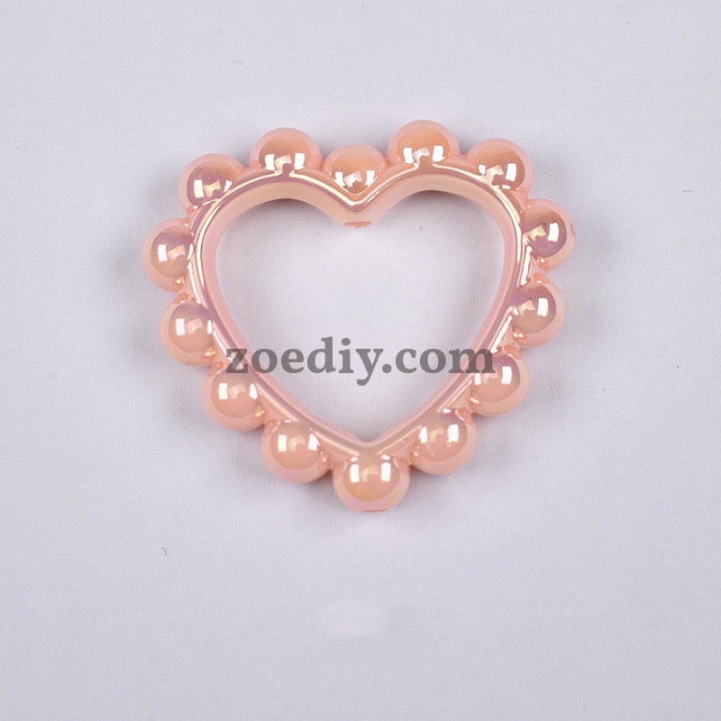 FS2389-39MM Mixed Color Solid Color Heart-shaped Acrylic Bead Frame Fit For Beadable Pens