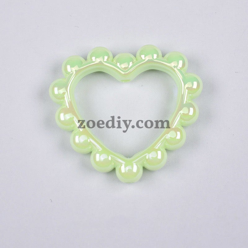 FS2389-39MM Mixed Color Solid Color Heart-shaped Acrylic Bead Frame Fit For Beadable Pens