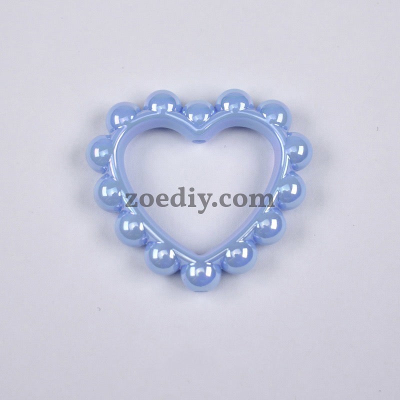 FS2389-39MM Mixed Color Solid Color Heart-shaped Acrylic Bead Frame Fit For Beadable Pens