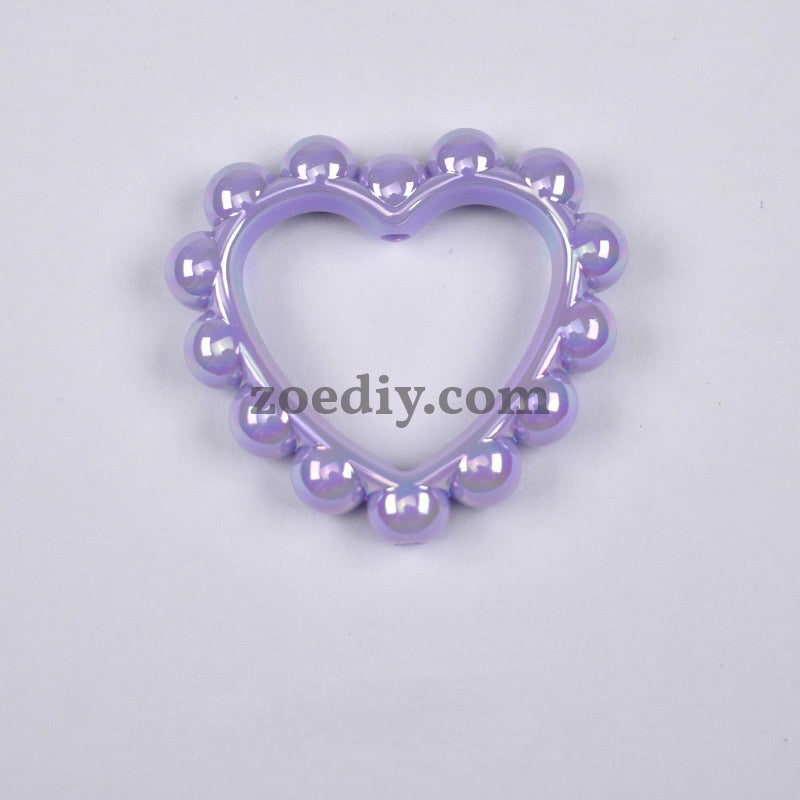 FS2389-39MM Mixed Color Solid Color Heart-shaped Acrylic Bead Frame Fit For Beadable Pens