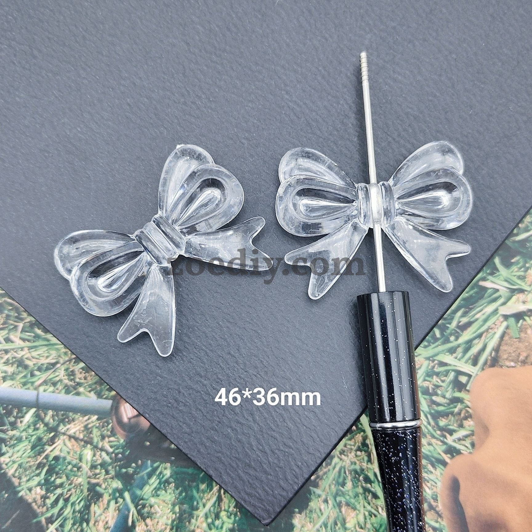 FS1588-46*36MM Clear Bow Based Beads Fit For Beadable Pens