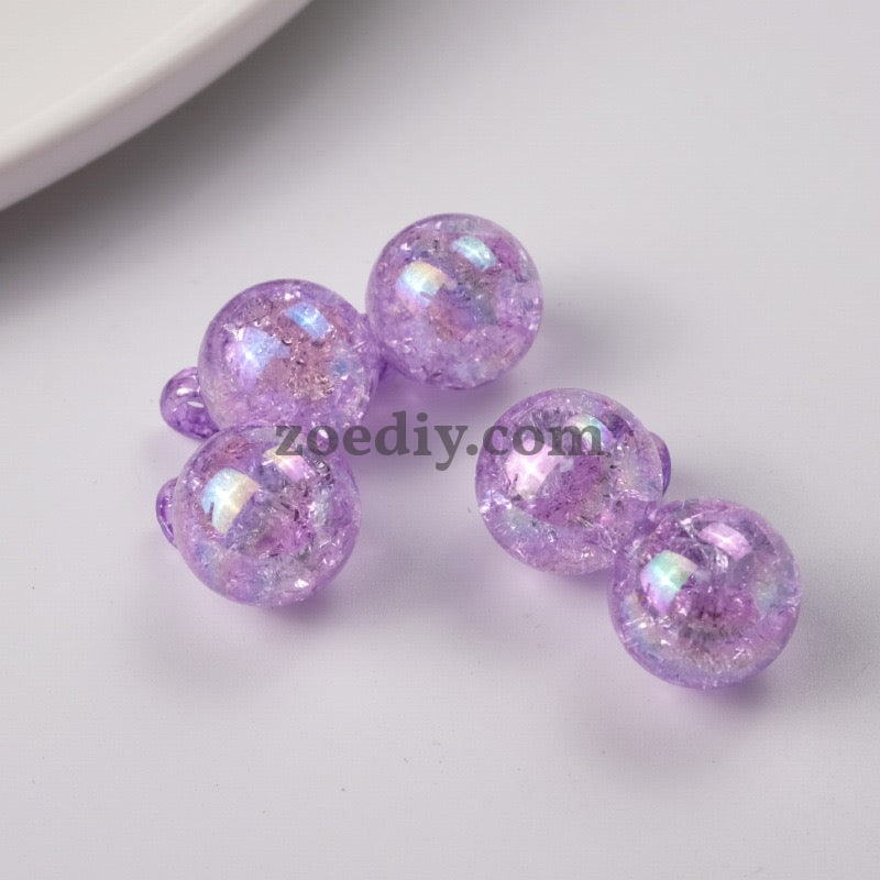 FS1602-16MM Crack Round Dangle Charms Beads For Making Car Hangers