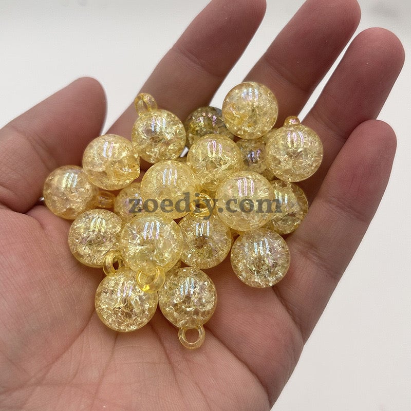 FS1602-16MM Crack Round Dangle Charms Beads For Making Car Hangers