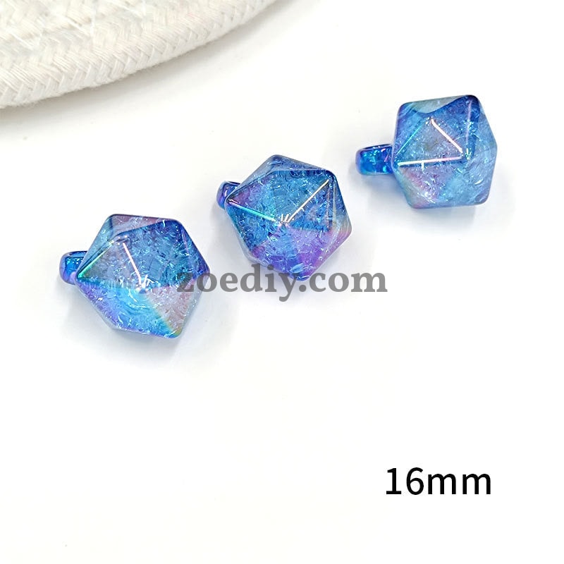 FS1601-16MM Rhombus Crack Dangle Charms Beads For Making Car  Hangers