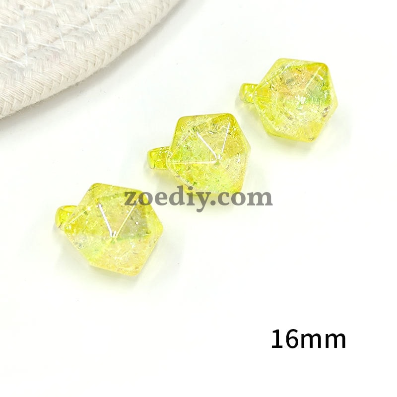 FS1601-16MM Rhombus Crack Dangle Charms Beads For Making Car  Hangers