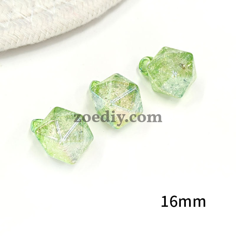 FS1601-16MM Rhombus Crack Dangle Charms Beads For Making Car  Hangers