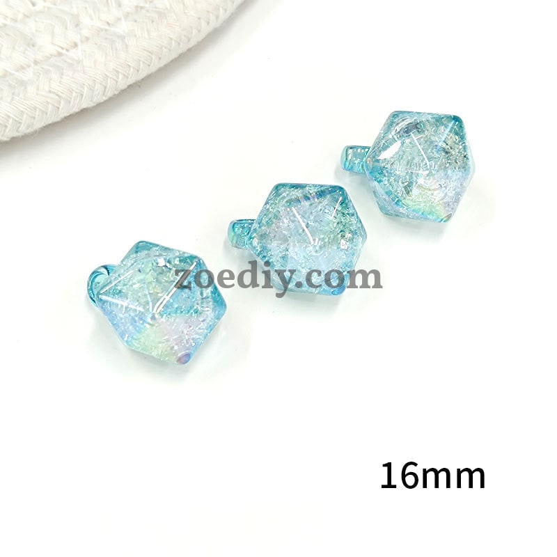 FS1601-16MM Rhombus Crack Dangle Charms Beads For Making Car  Hangers