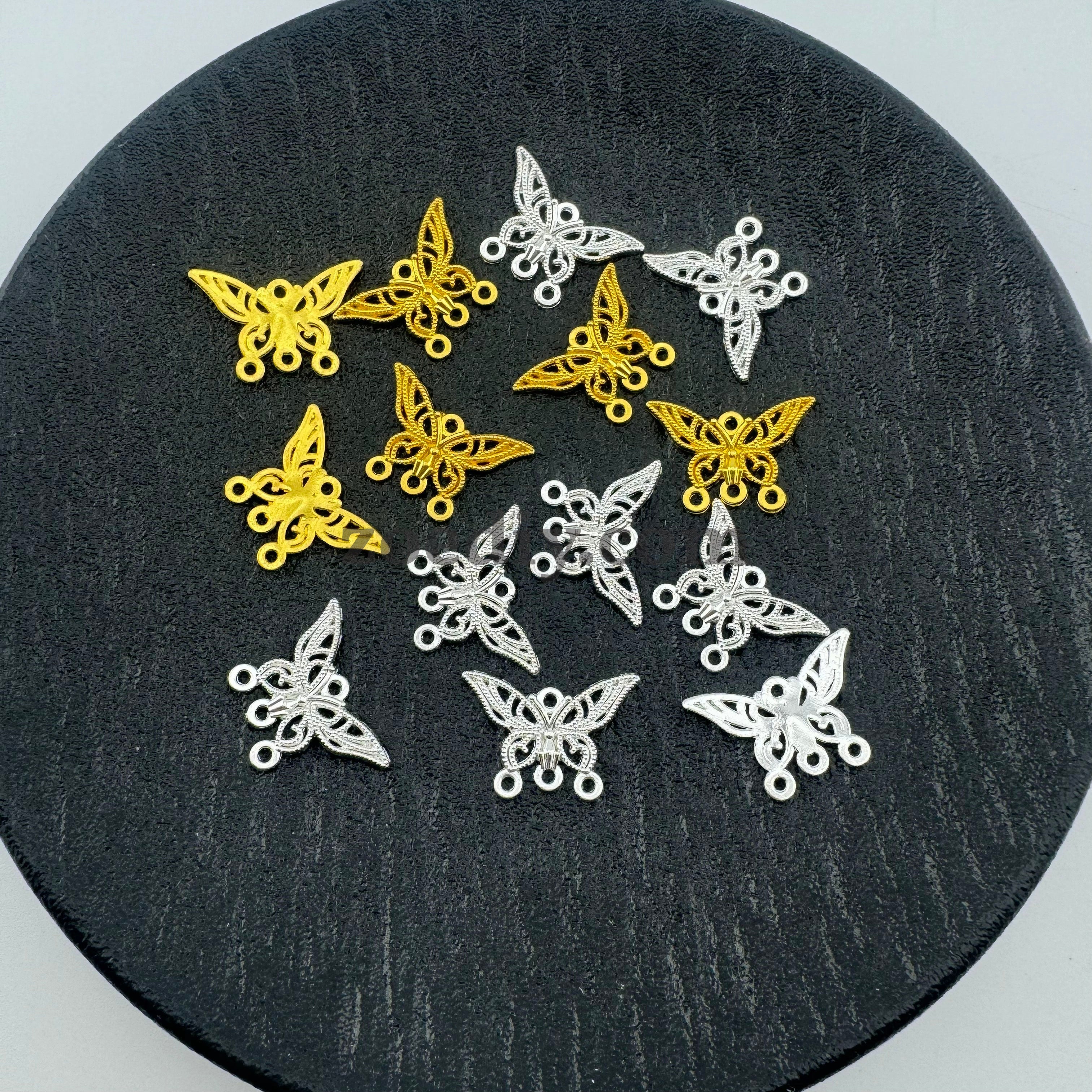 FS1613-Gold Sliver Butterfly Charms