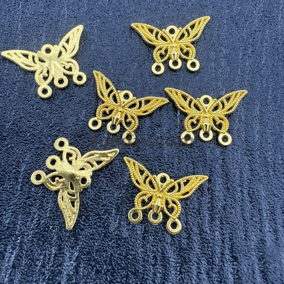 FS1613-Gold Sliver Butterfly Charms