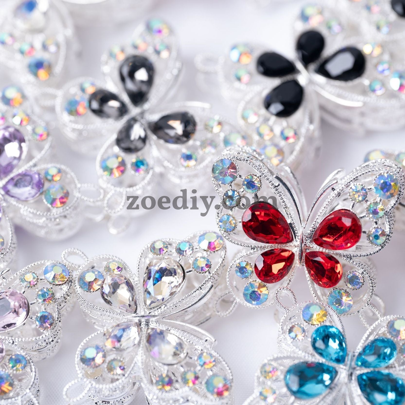 FS1621-32*35MM Metal Crystal  Butterfly Beads Fit For Beadable Pens