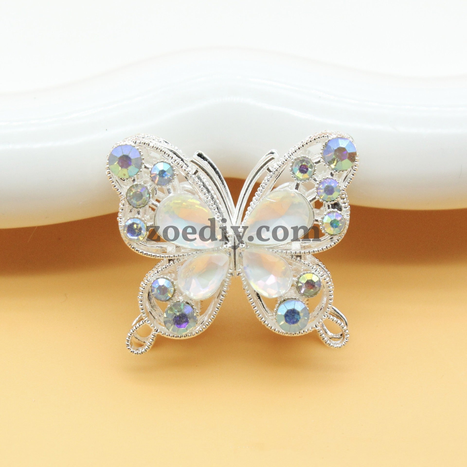 FS1627-Mocha Diamond Butterfly Metal Beads Fit For Beadable Pens