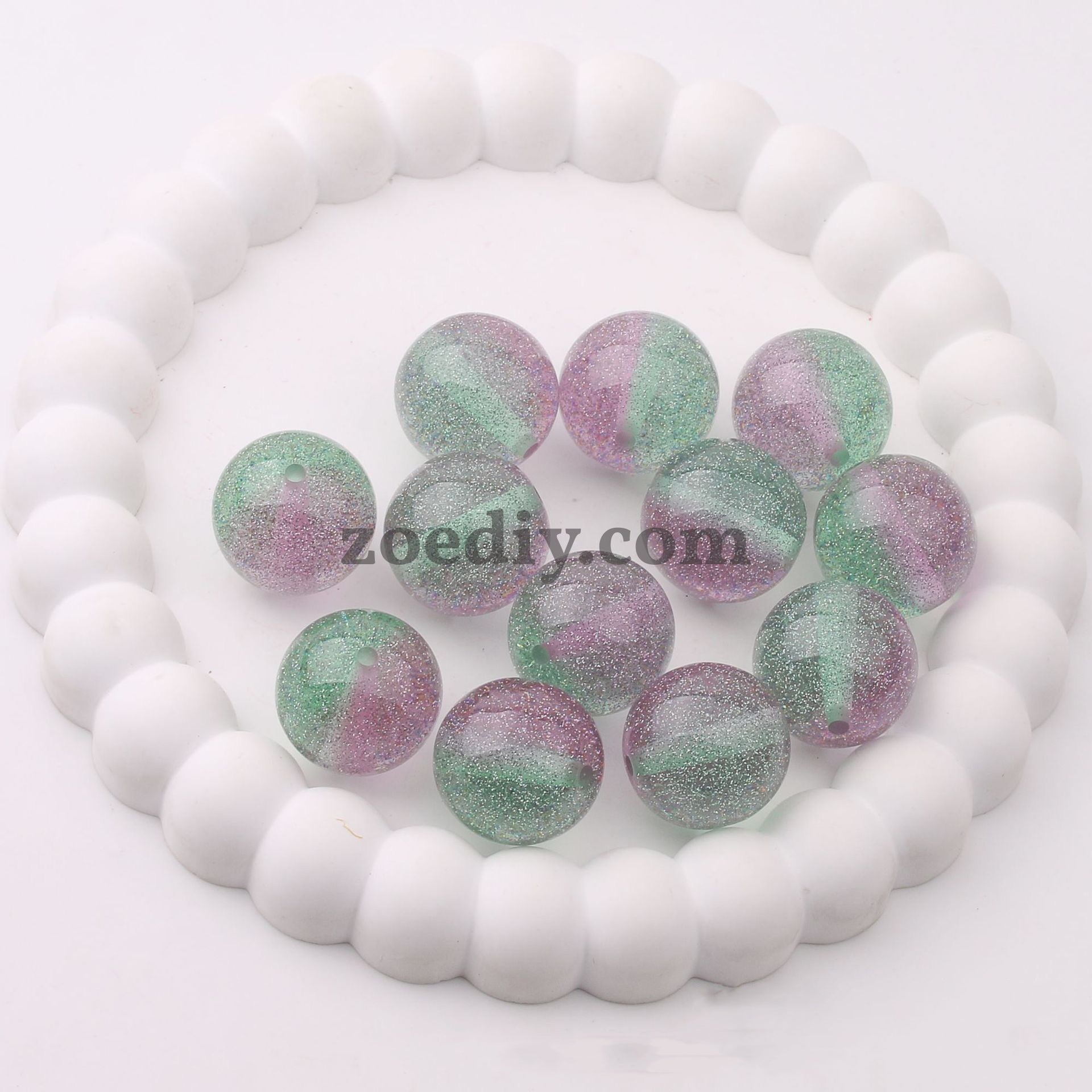 FS1628-20MM Gliter Resin Beads Fit For Beadable Pens