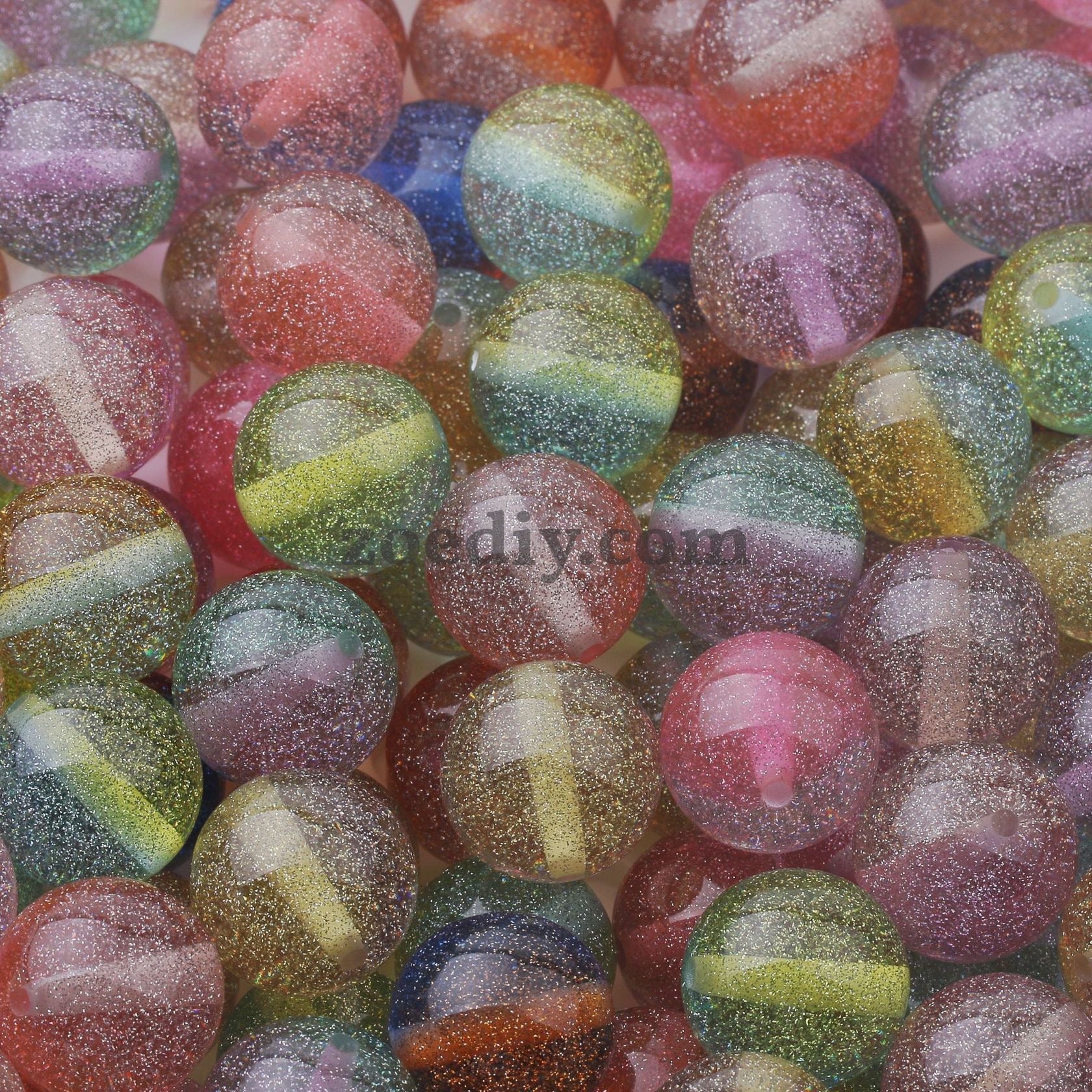 FS1628-20MM Gliter Resin Beads Fit For Beadable Pens