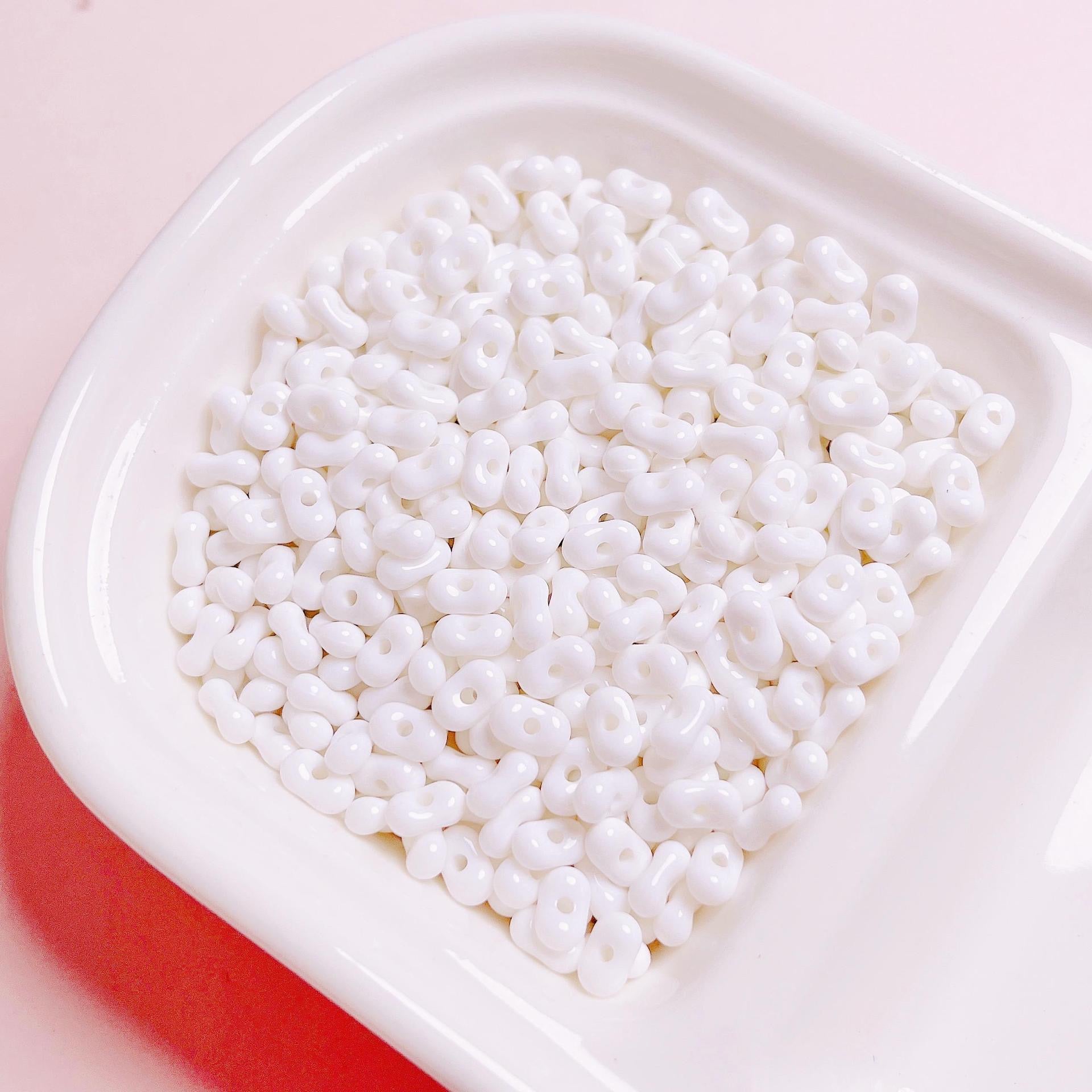 FS1484-3*6MM Solid Color Peanut Beads For Making KeyChain