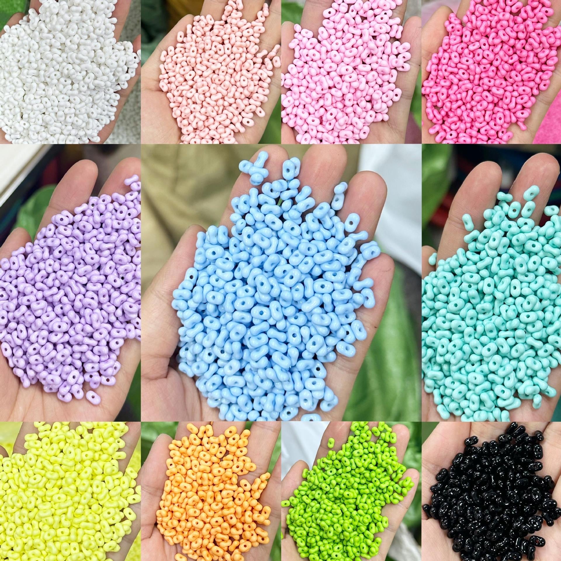 FS1484-3*6MM Solid Color Peanut Beads For Making KeyChain