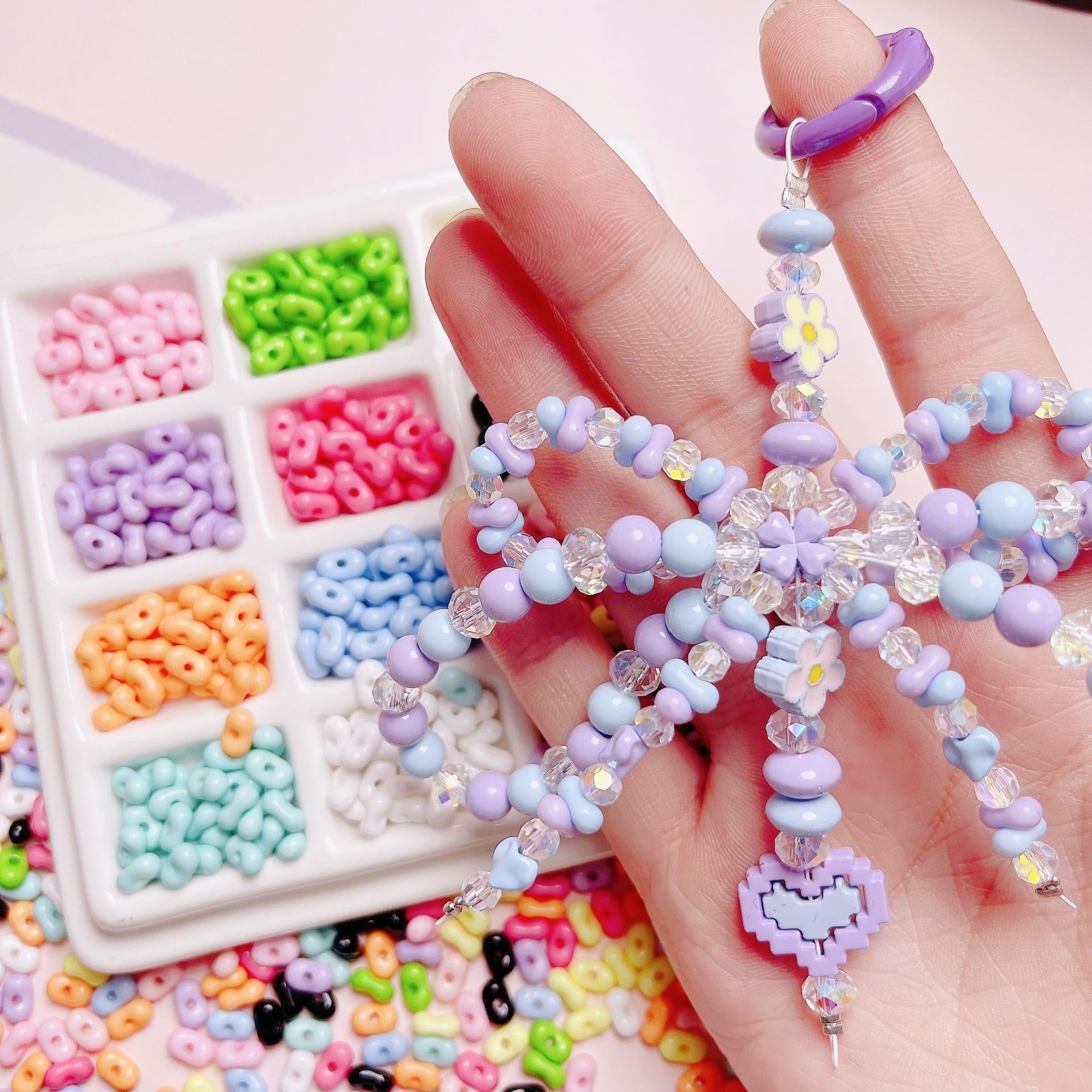 FS1484-3*6MM Solid Color Peanut Beads For Making KeyChain