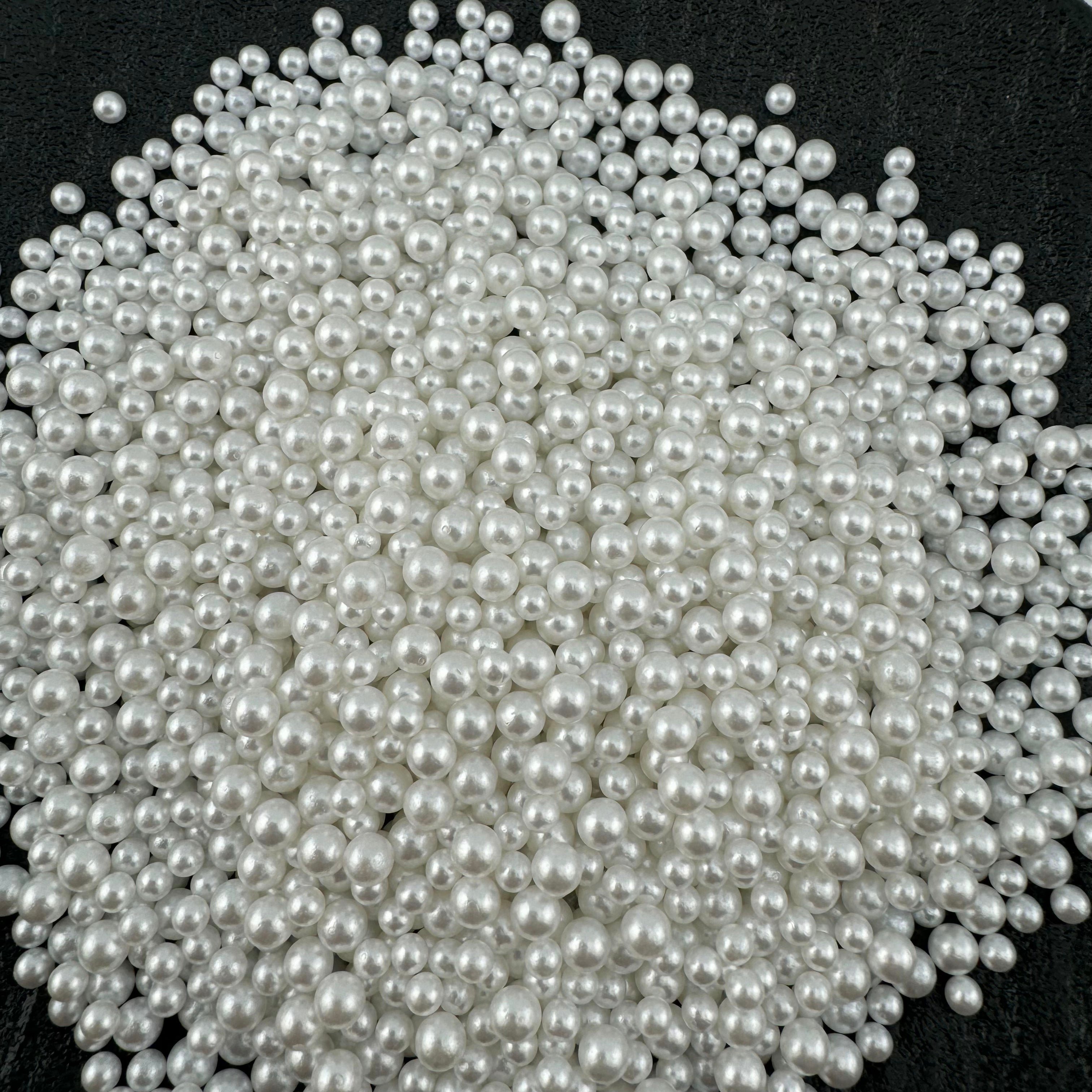 FS1757-3MM&4MM Mixed Pearl Looking Acrylic Beads (No Hole ) For Making Fancy Pen Or Fancy Bead