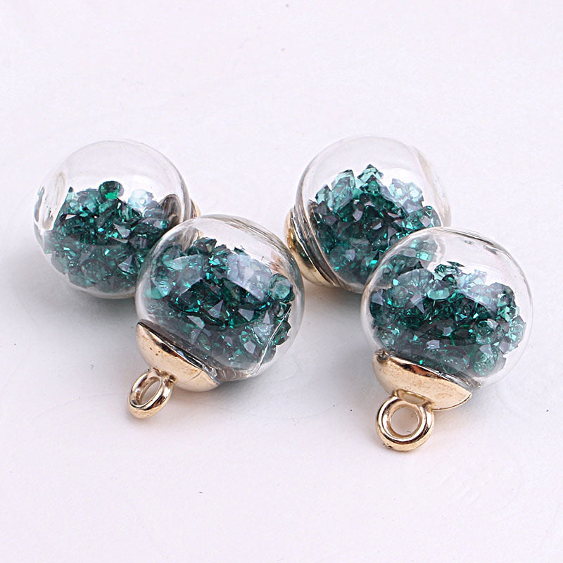 FS1969-16MM Crystal Chips in Glassball  Dangle Beads For Making Car Hangers