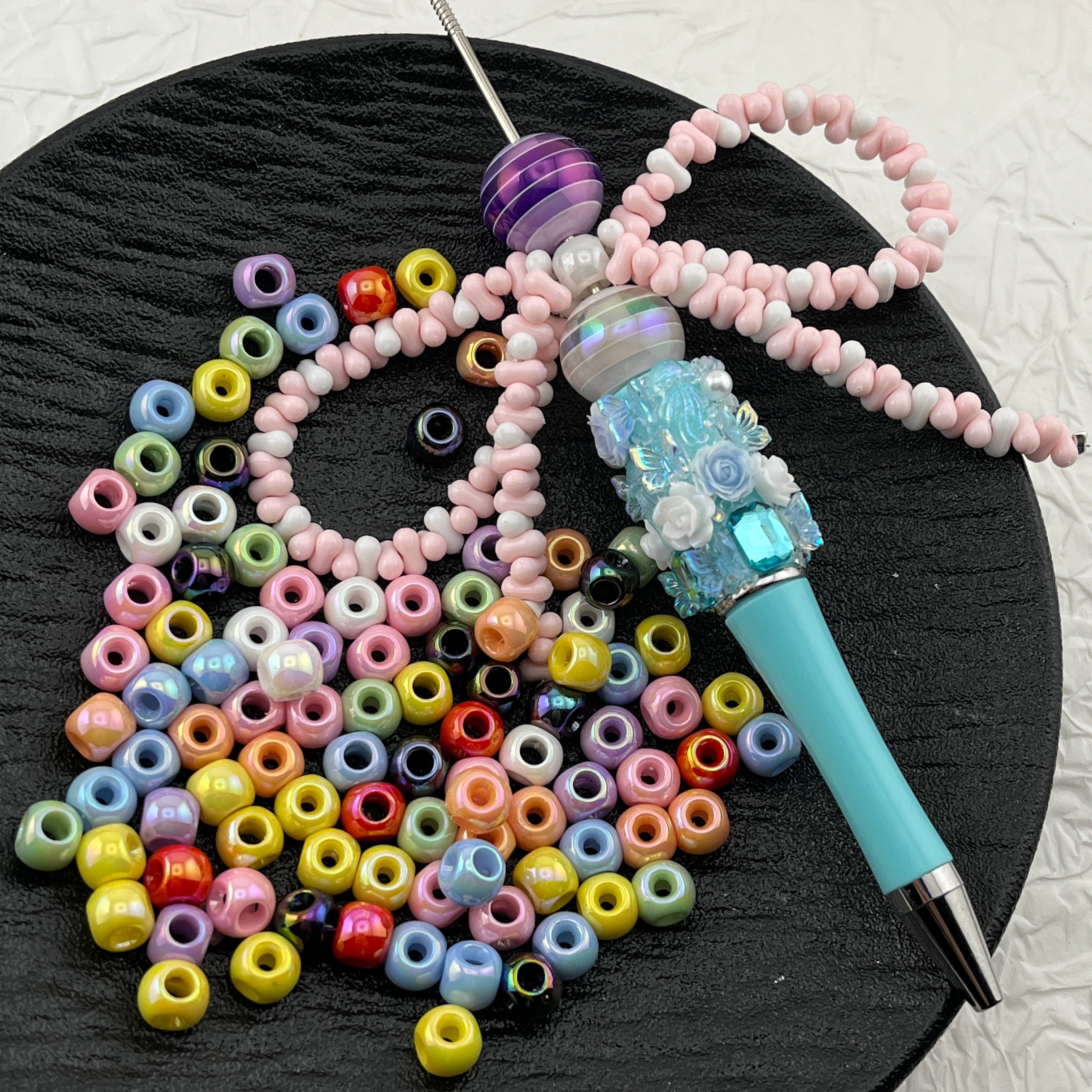 FS0083- Mixed Color UV 4 Hole Aceylic beads Fit For Beadable Pens