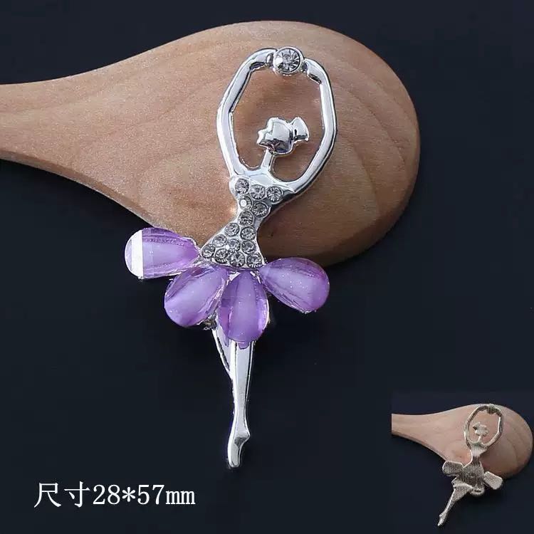 FS3194-2Pieces Ballet Girl Diamond Charms