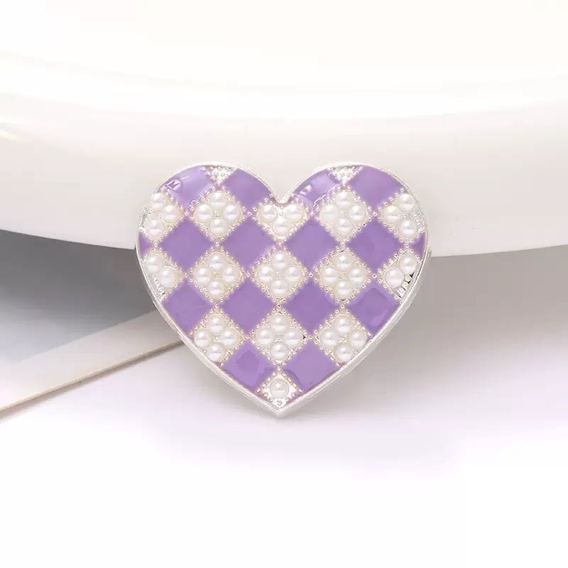 FS3723-Pearl Heart Alloy Charms