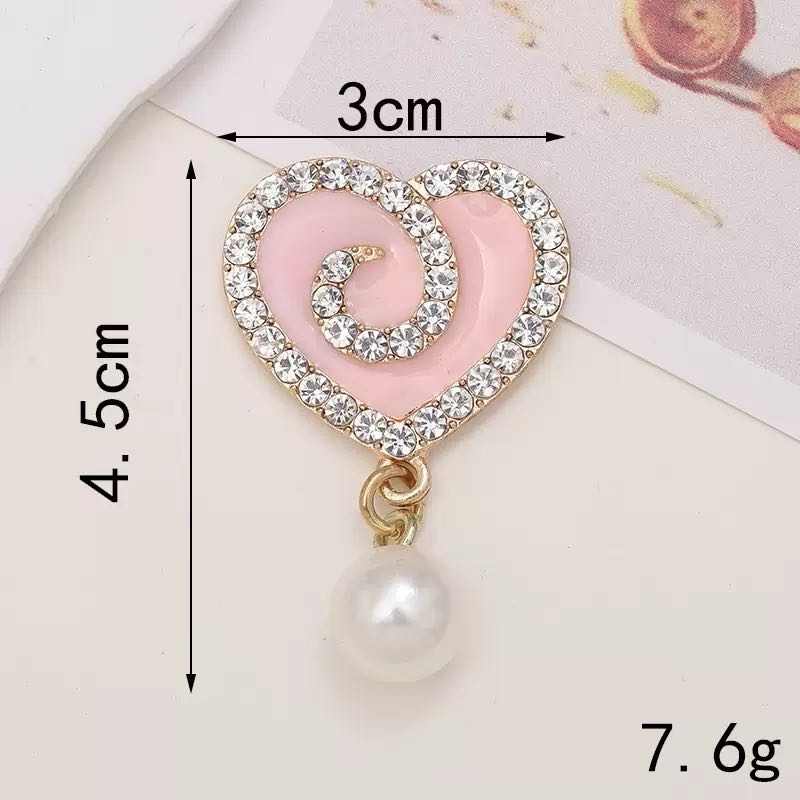 FS3310-Heart Diamond Pearl Charms