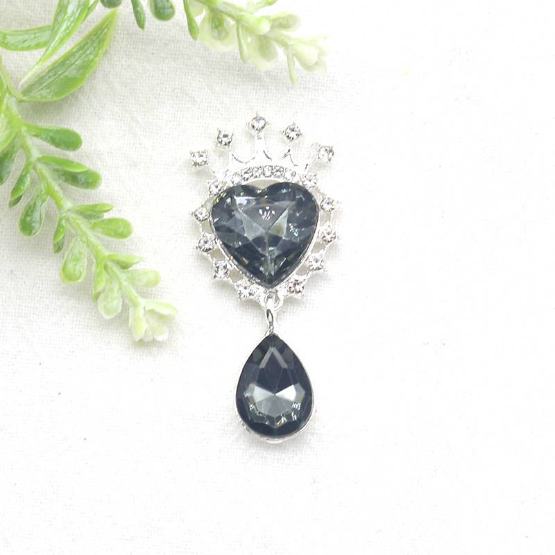 FS4862-Crown Heart Diamond Charms