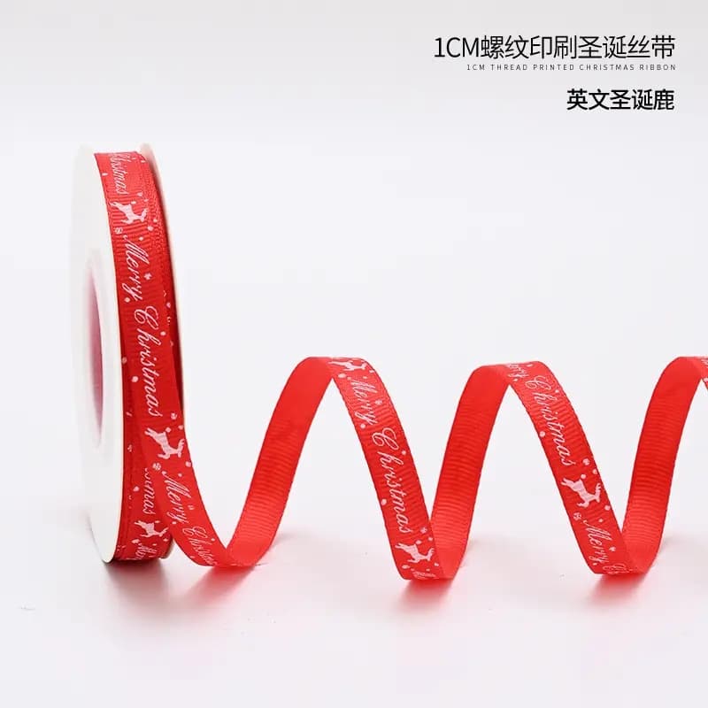 FS2733-1CM Christmas Ribbons for DIY, Crafts, Gift Packaging, Home Decoration Zoe DIY Wholesale