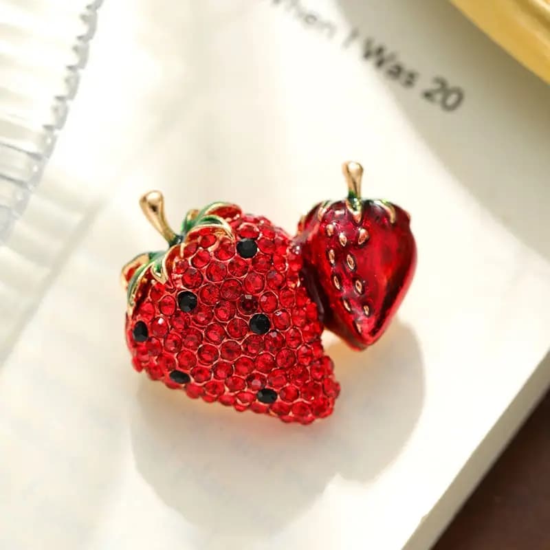 FS6755-2.8*3.5MM Strawberry-Shaped Crystal Metal Charms for Jewellery Making Charms Zoe DIY Wholesale