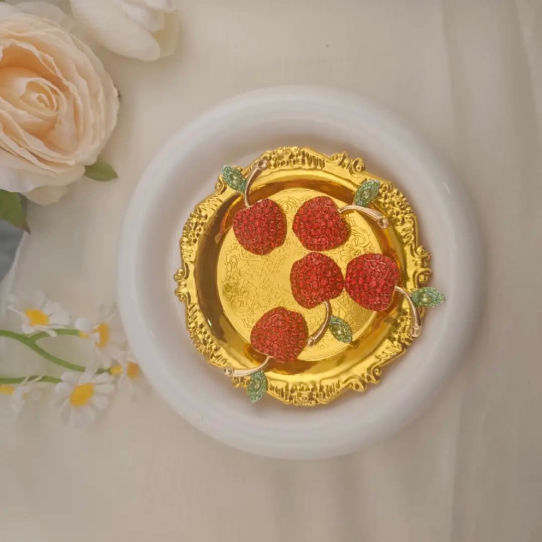 FS6757-2.4*3.8MM Apple-Shaped Crystal Metal Charms for Jewellery Making Charms Zoe DIY Wholesale