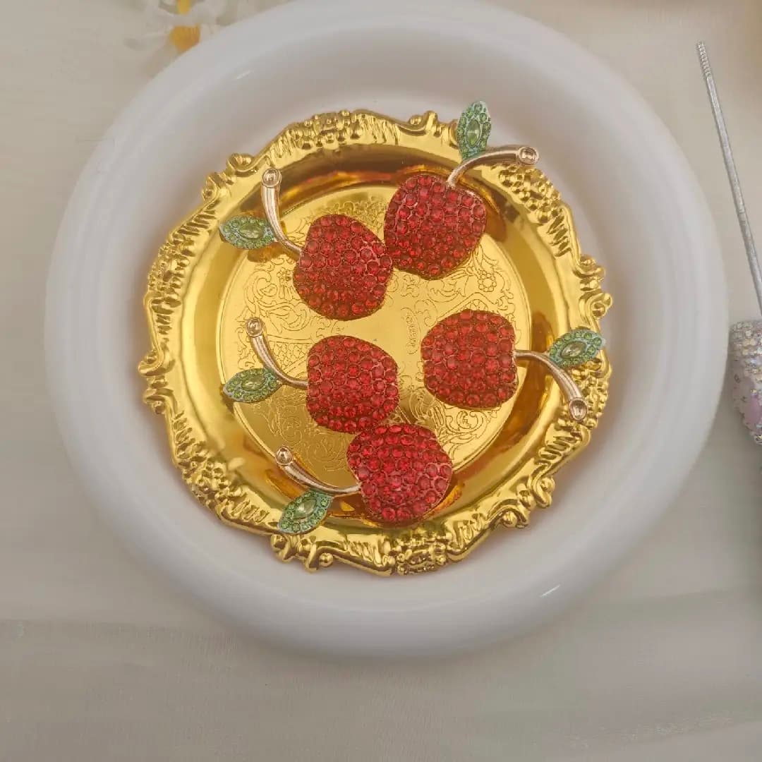 FS6757-2.4*3.8MM Apple-Shaped Crystal Metal Charms for Jewellery Making Charms Zoe DIY Wholesale