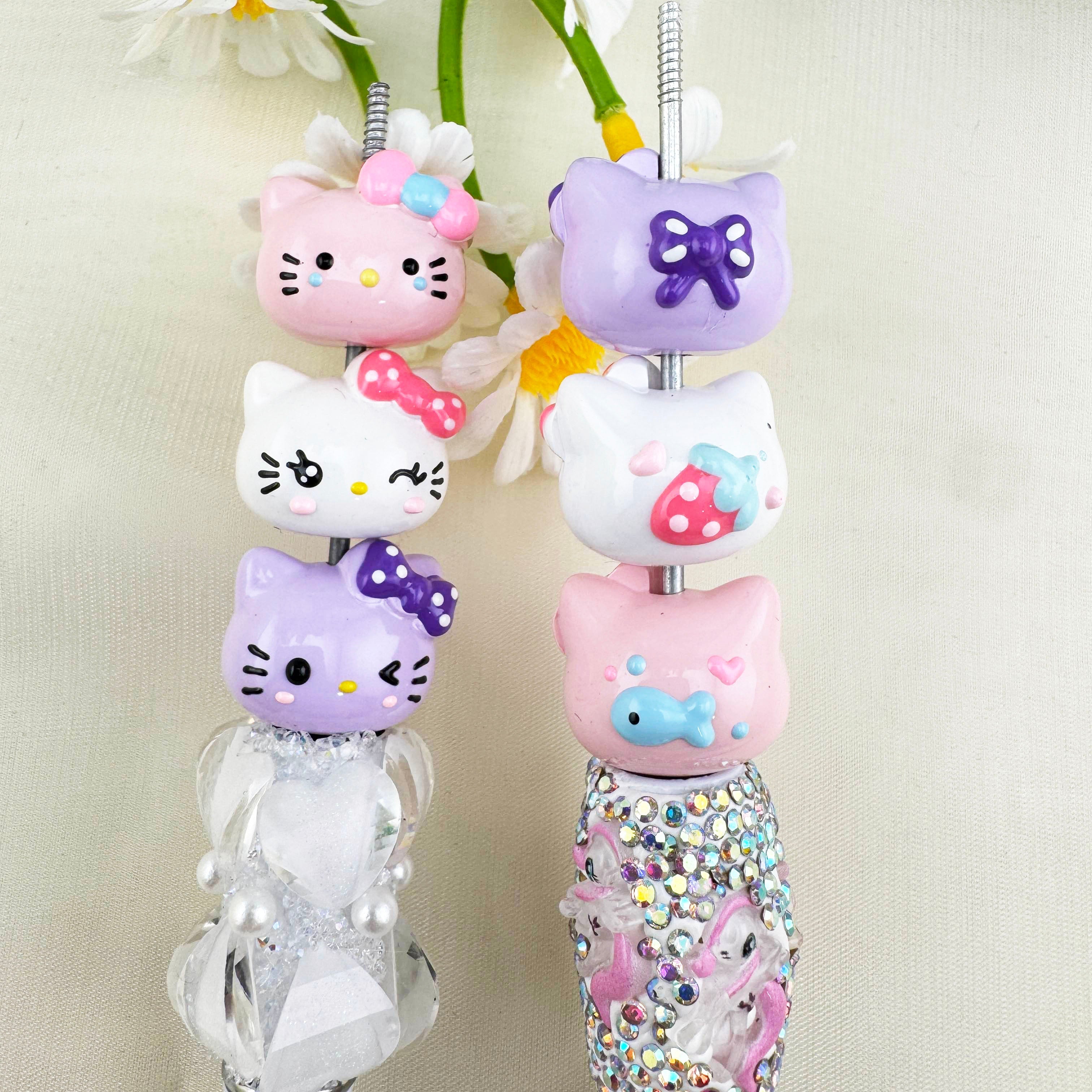 FS6806-HK Head Hand Painted Acrylic Beads For Making Pens Keychain Zoe DIY Wholesale