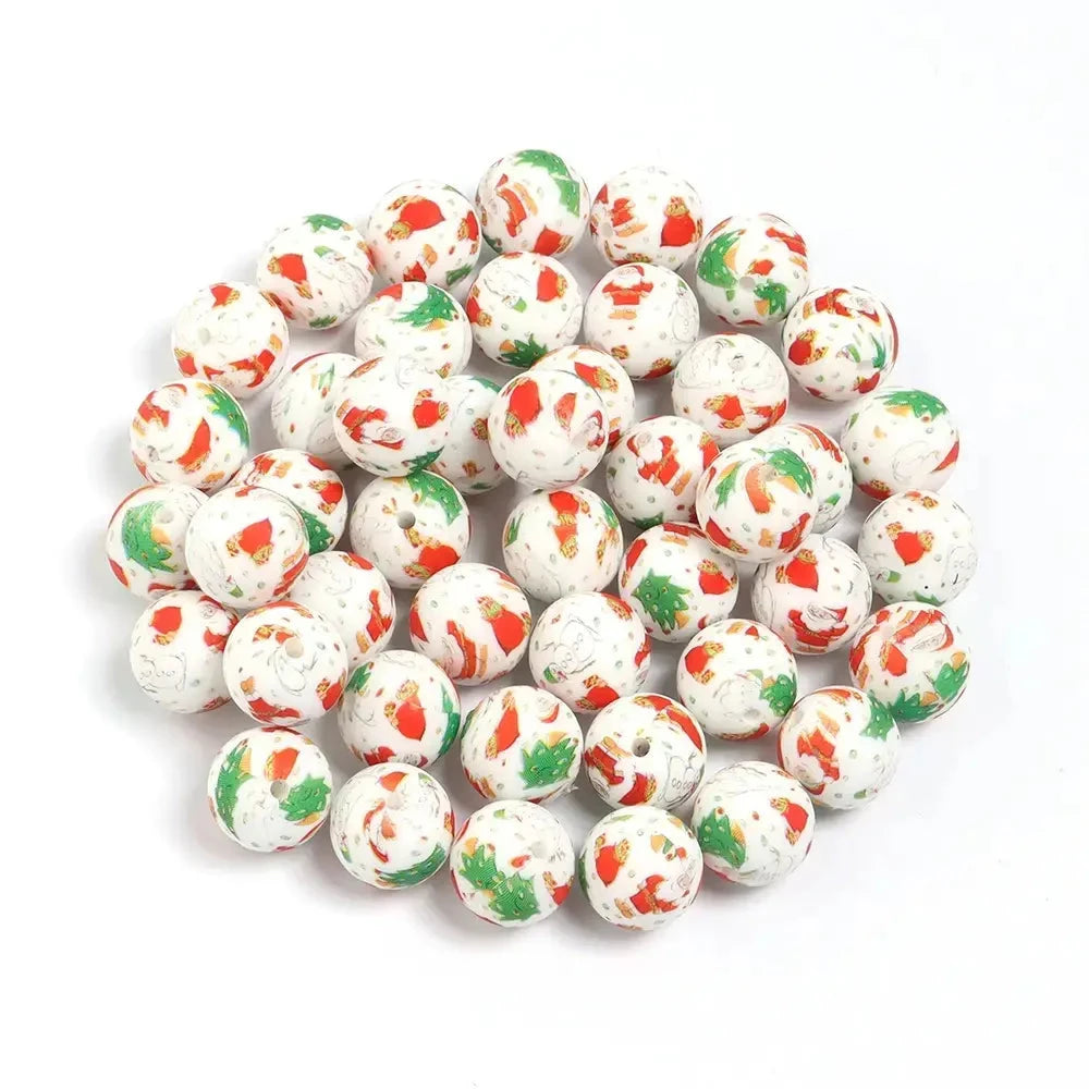 FS1128-15MM Christmas Elk Silicone Beads for Pens, Necklaces and Bracelets Zoe DIY Wholesale