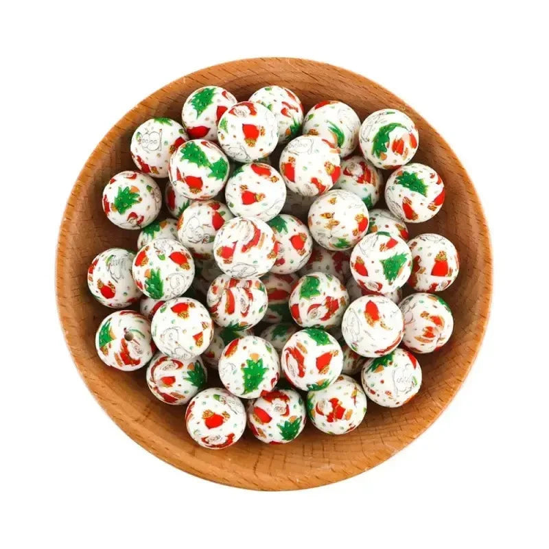 FS1128-15MM Christmas Elk Silicone Beads for Pens, Necklaces and Bracelets Zoe DIY Wholesale