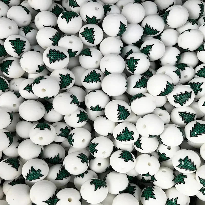 FS2534-15MM Christmas tree Silicone Beads for DIY Keyrings Crafts Jewelry Making Keychains, Making Mixed Silicone Focal Beads for Pens, Necklaces and Bracelets Zoe DIY Wholesale