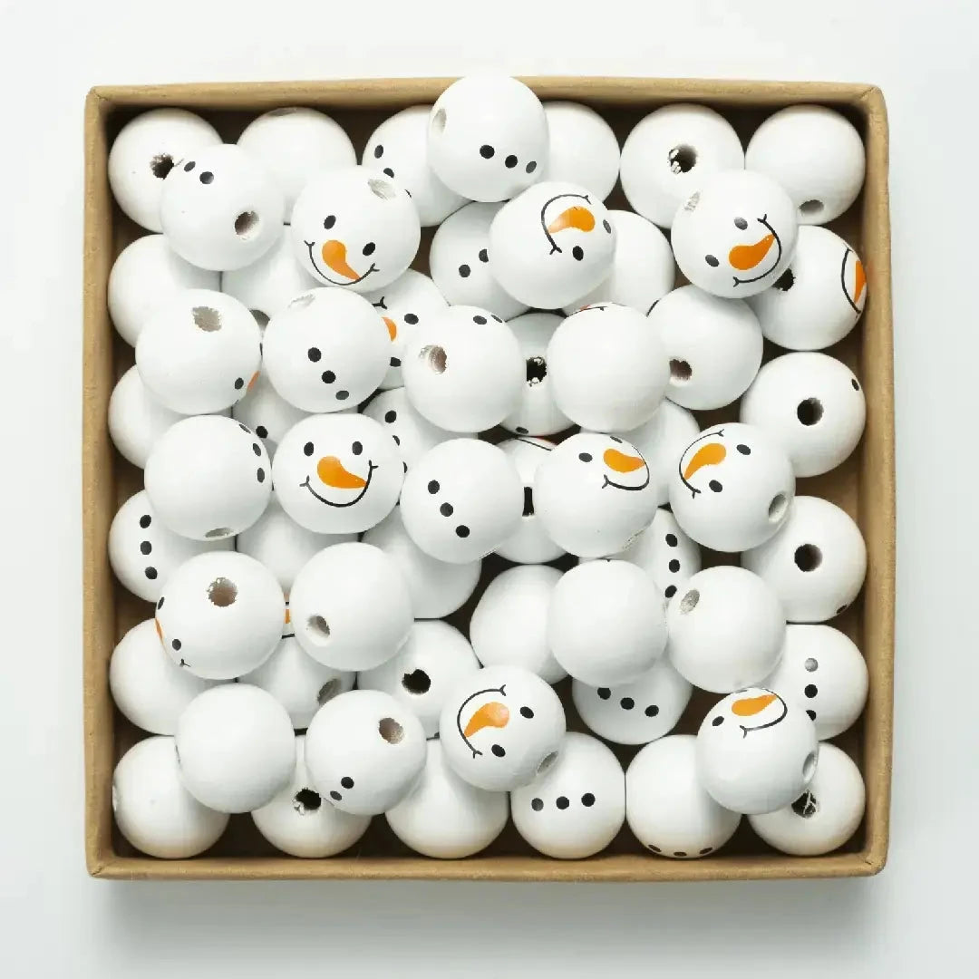 FS2912-15MM Snowman Silicone Beads for DIY Keyrings Crafts Jewelry Making Keychains, Making Mixed Silicone Focal Beads for Pens, Necklaces and Bracelets Zoe DIY Wholesale