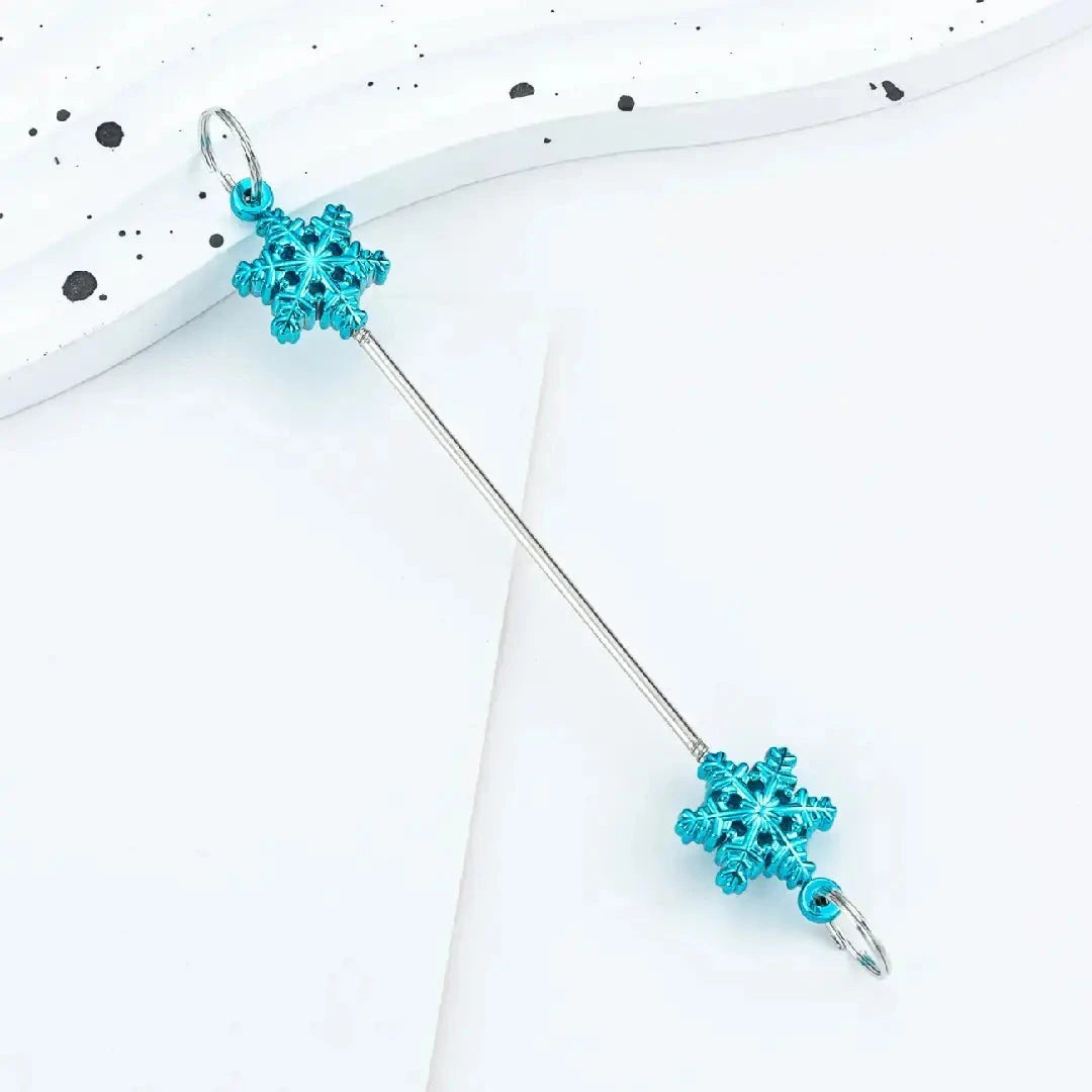 FS6857-89MM DIY Metal Beadable Keychain Bars with Snowflake for Keychain Accessories in Metallic Colors) Zoe DIY Wholesale