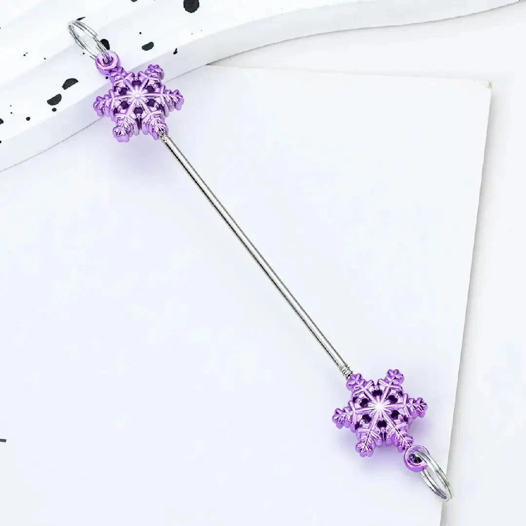 FS6857-89MM DIY Metal Beadable Keychain Bars with Snowflake for Keychain Accessories in Metallic Colors) Zoe DIY Wholesale