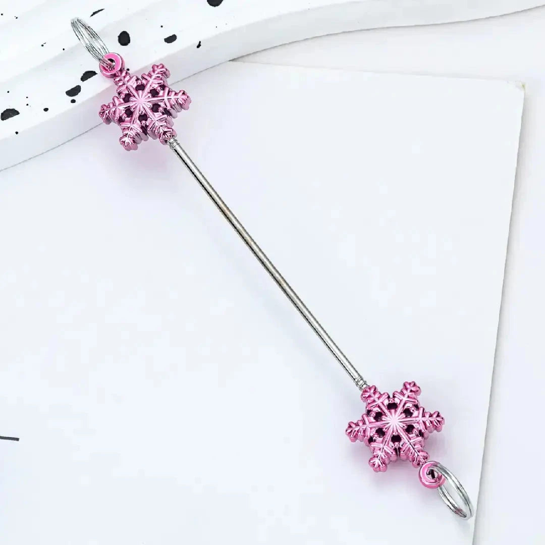 FS6857-89MM DIY Metal Beadable Keychain Bars with Snowflake for Keychain Accessories in Metallic Colors) Zoe DIY Wholesale