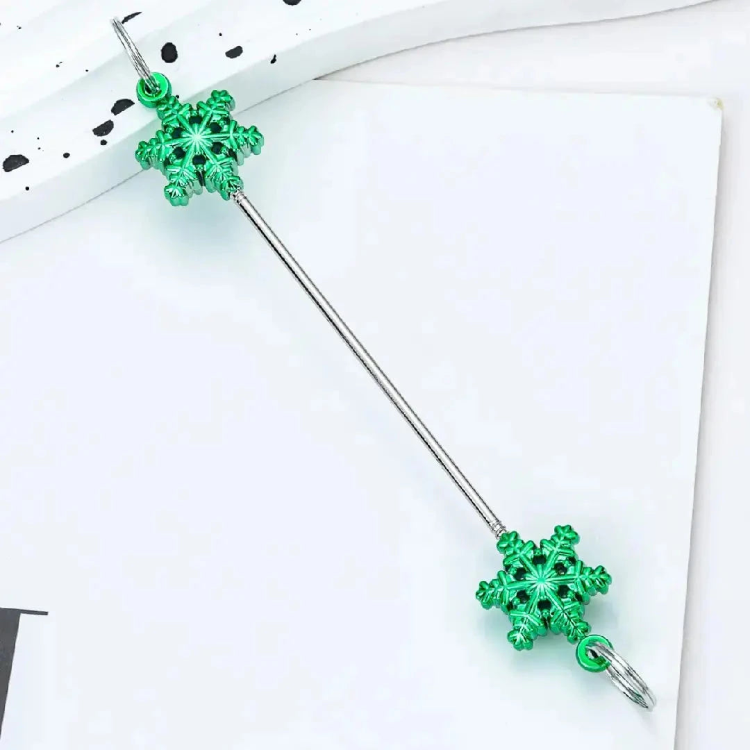 FS6857-89MM DIY Metal Beadable Keychain Bars with Snowflake for Keychain Accessories in Metallic Colors) Zoe DIY Wholesale