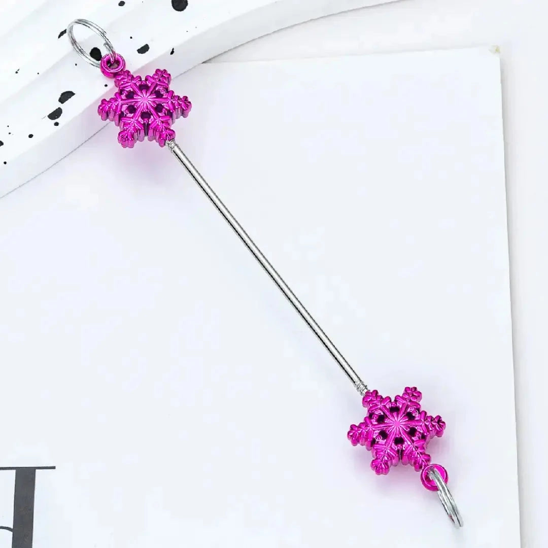 FS6857-89MM DIY Metal Beadable Keychain Bars with Snowflake for Keychain Accessories in Metallic Colors) Zoe DIY Wholesale