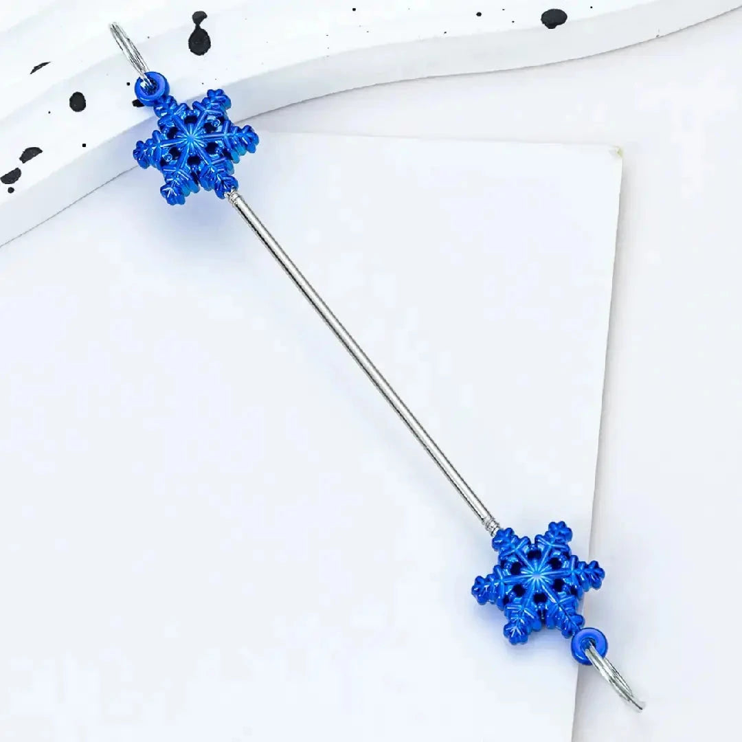 FS6857-89MM DIY Metal Beadable Keychain Bars with Snowflake for Keychain Accessories in Metallic Colors) Zoe DIY Wholesale