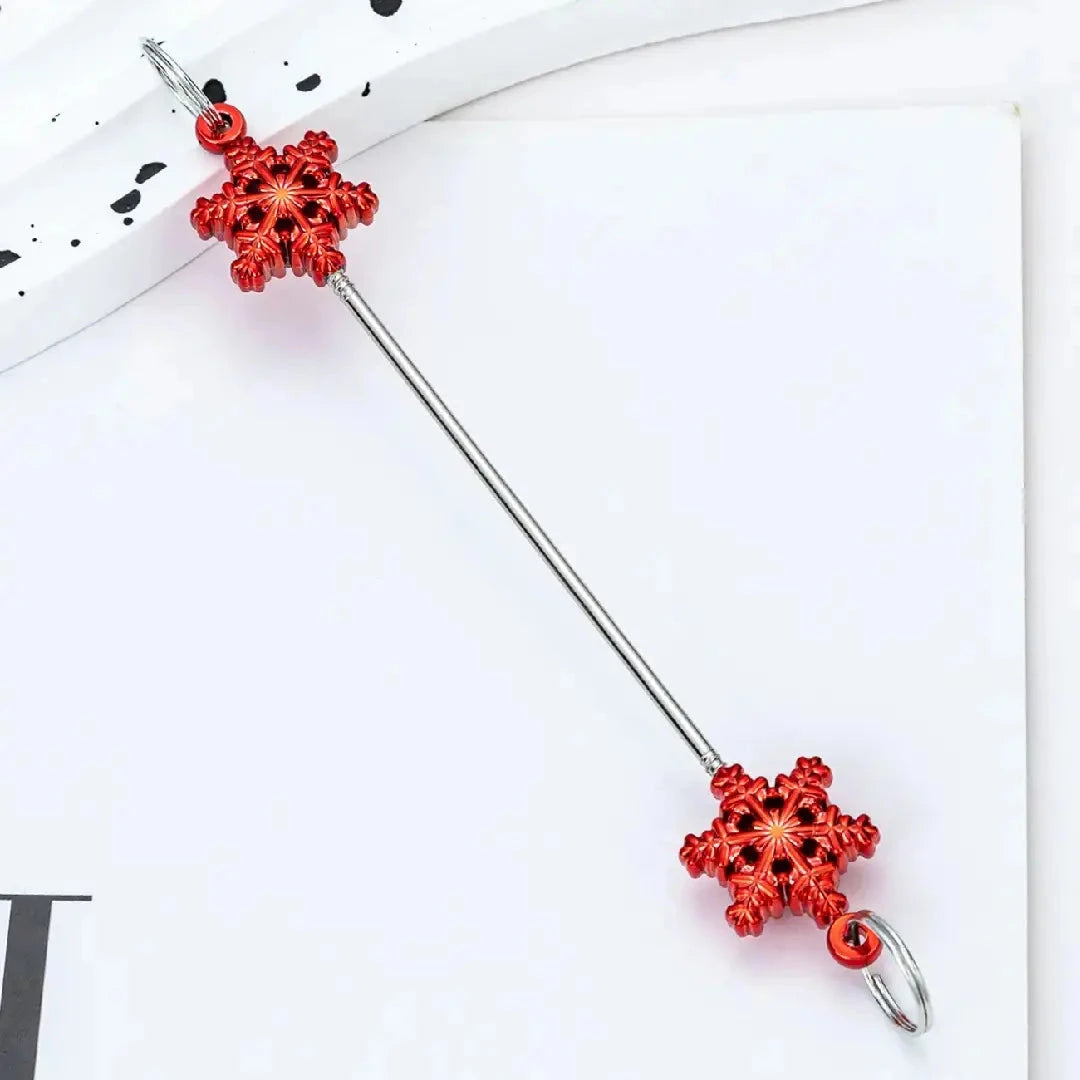 FS6857-89MM DIY Metal Beadable Keychain Bars with Snowflake for Keychain Accessories in Metallic Colors) Zoe DIY Wholesale