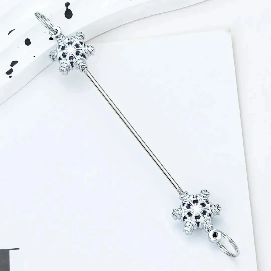 FS6857-89MM DIY Metal Beadable Keychain Bars with Snowflake for Keychain Accessories in Metallic Colors) Zoe DIY Wholesale